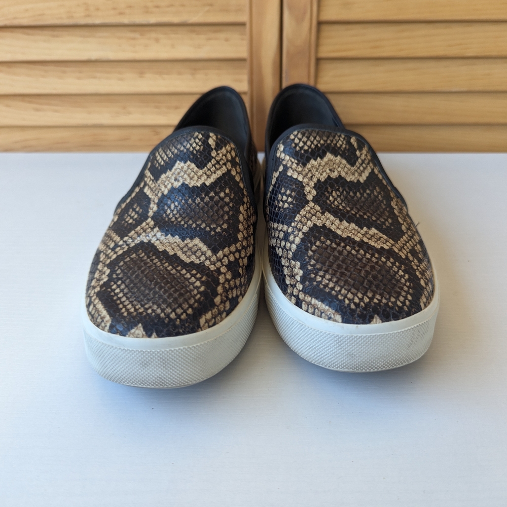 Vince Brown Snakeskin Loafers - Picture 4 of 9